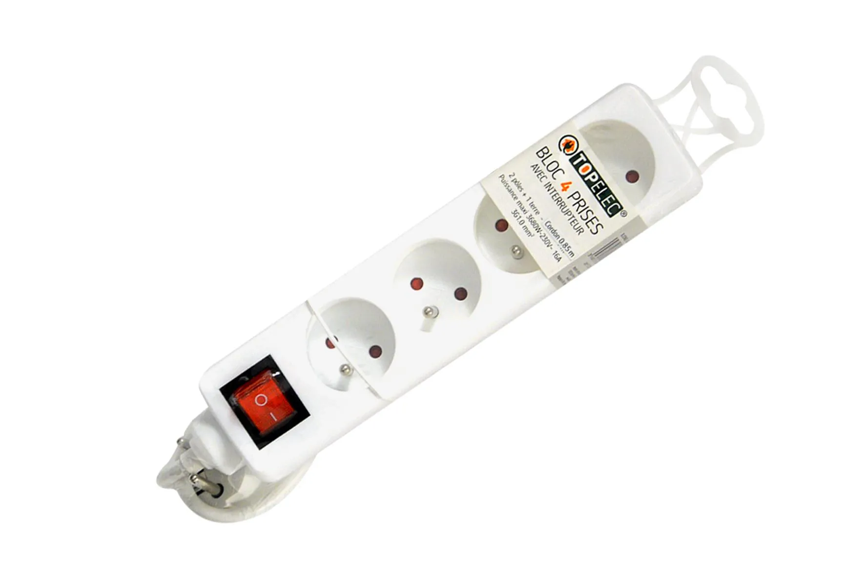 BLOC 4 PRISES ET INTERRUPTEUR 16A
