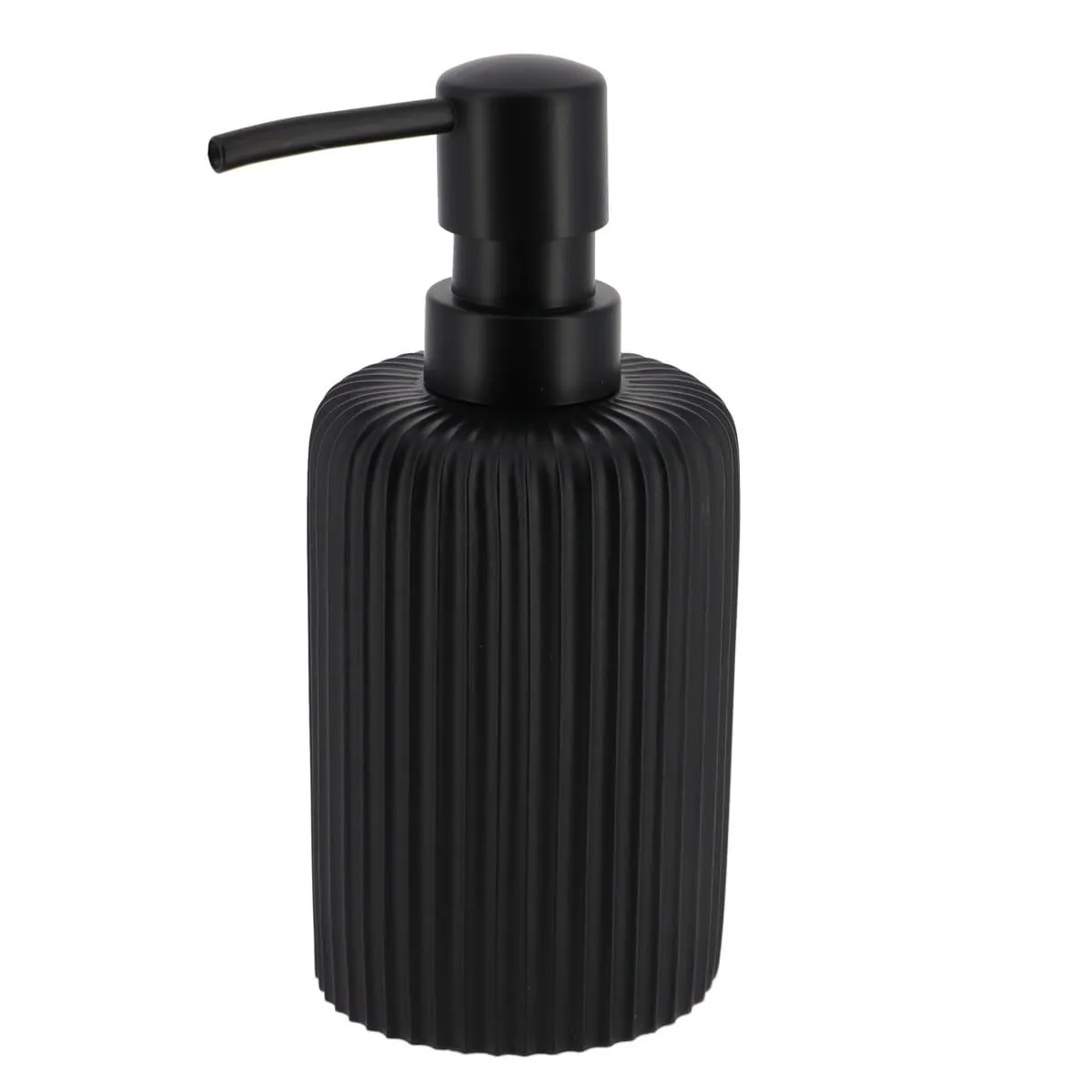 DISTRIBUTEUR A SAVON ARRONDI STRIE POLYRESINE 230ML NOIR